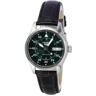 Спортивные GMT Келли Грин Стиль Летчика Кожаный Ремешок Автоматические SRPJ89K1 100М Мужские Часы