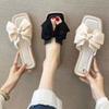 Cool Slippers Ladies Summer Flat Bottom Bow Outer Wear Fashion Slippers Ins Versatile Lazy Beach Slippers