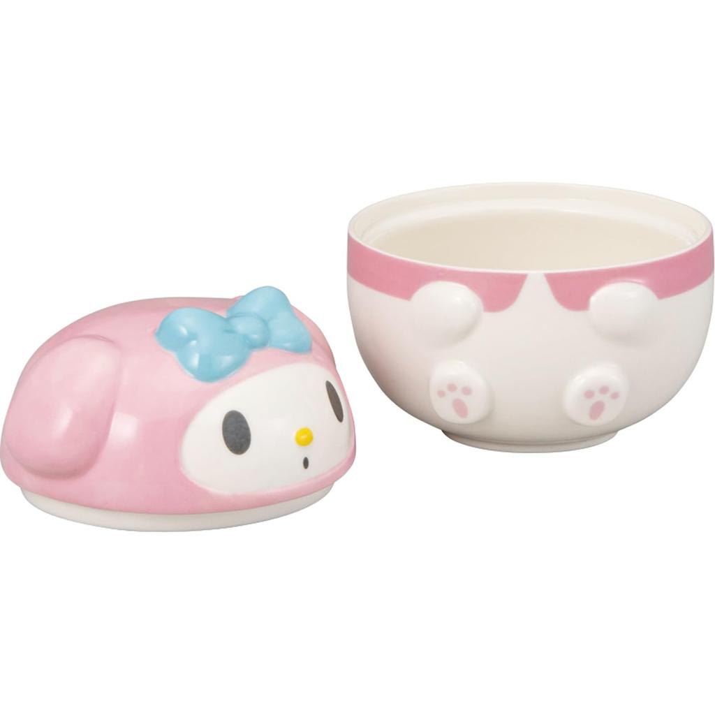 Sanrio My 3D Bowl with 13 x Character My Melody "Round Melody" Lid, Approx. 400ml, Approx. 13cm, Tableware, Goods, Pink, san4556-3