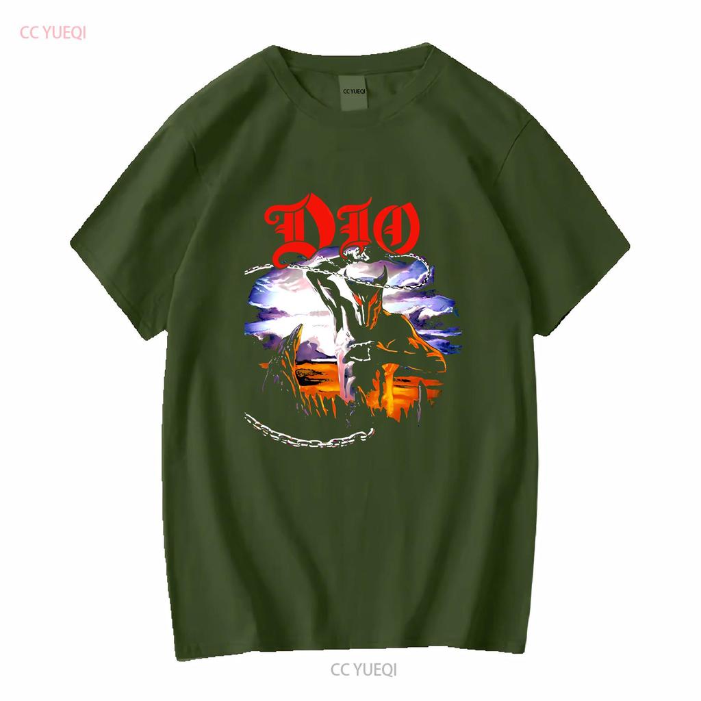 Dio Devil Whipping Chain Men's T Shirt Holy Diver Album Heavy Metal Rock Band vintage Washed homme graphic Versatile Casual