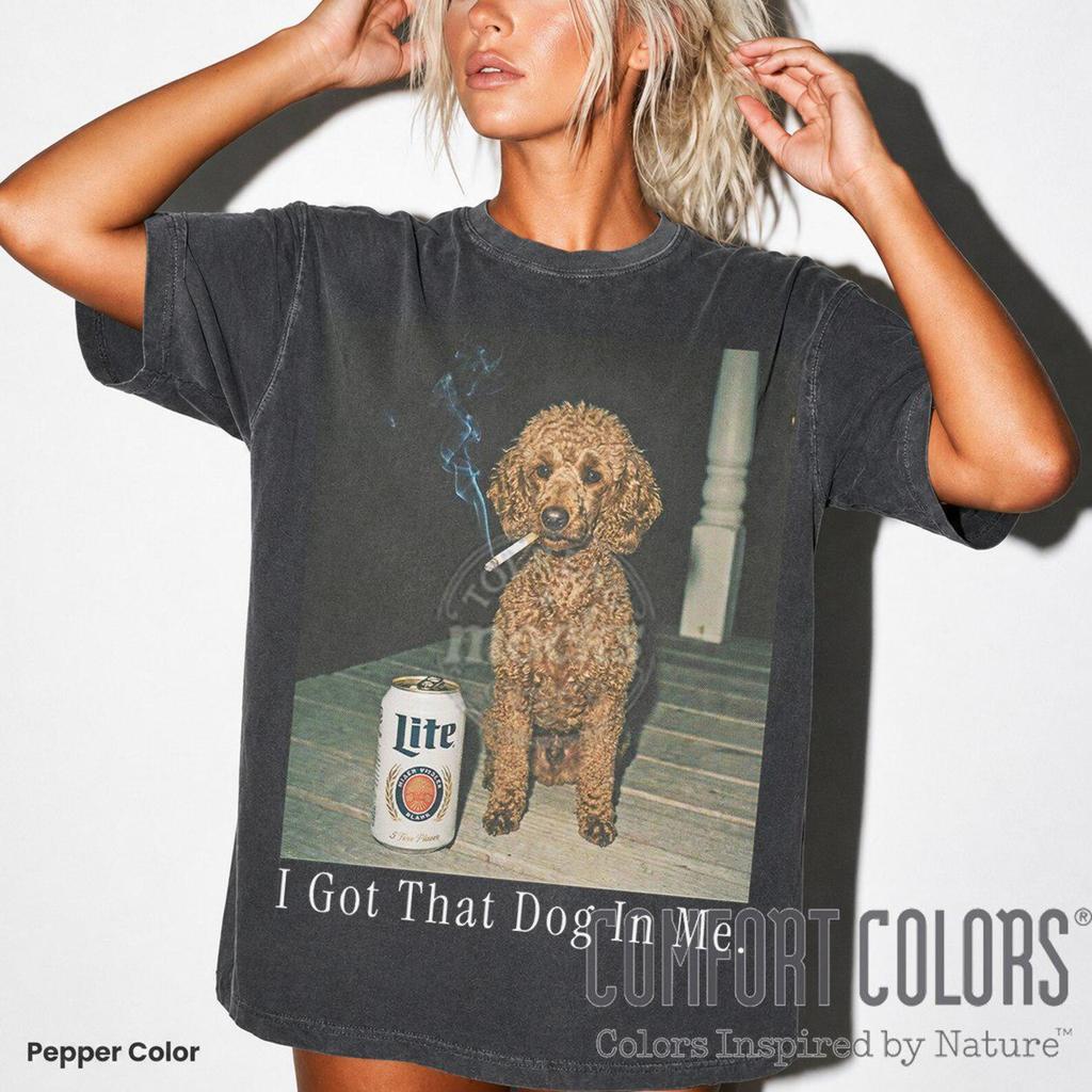 Vintage Comfort Colors Poodle T-Shirt, Funny Dog Lover Gift Tee ID