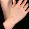 Золотое Кольцо-Браслет с Большим Кристаллом для Женщин Цепочка на Запястье Ювелирные Изделия Цепочка на Тыльную Сторону Ладони