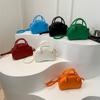 Korean Version of Hand Held Bowling Bag for Women New Fashion Small Square Bag Candy Color Fashionable One-shoulder Crossbody Bag Trendy