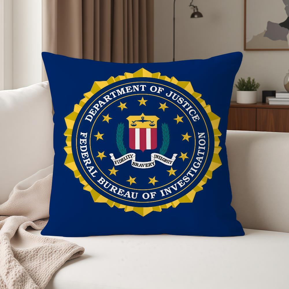 Cool FFBI Logo Pillow Case Suitable For Bedrooms Living Rooms Cars Home Decoration