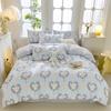 New Style High-quality Printng Cotton Washed Spring Summer Bed Sheet 4pcs Set Universal for All Season Queen Size Bed Breathable