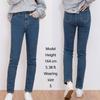 Jeans for Women Straight Fit Waist Hidden Banding High Waist Medium Blue Denim Pants Date Outfits Korea Fashion