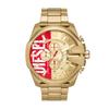 Diesel Analog Blue Dial Watch with Gold Mega Chief Mega Chief Slim Men's Logo, 51mm, &
