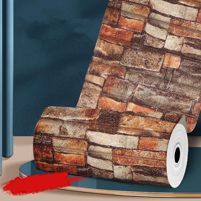 5/10M 3D Wallpaper Decoration Self-Adhesive Antique Foam Brick Wallpaper Living Room Bedroom Waterproof 3D Wall Sticker