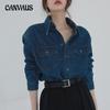 Винтажная джинсовая куртка-рубашка в гонконгском стиле, женская весенне-осенняя сложенная топы, шикарная куртка