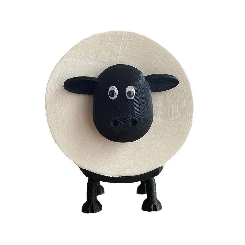 Sheep Toilet Roll Holder - 3D Printed Black Sheep Loo Roll Holder - Hilarious Tissue Paper Roll Storage - Cute Bathroom Decor - Set of 1/3