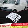 Для Volkswagen VW T5 Transporter 2003 ~ 2015 Хромированная крышка дверной ручки Внешняя отделка ABS Набор автомобильных наклеек Аксессуары для крышек 2004 2005