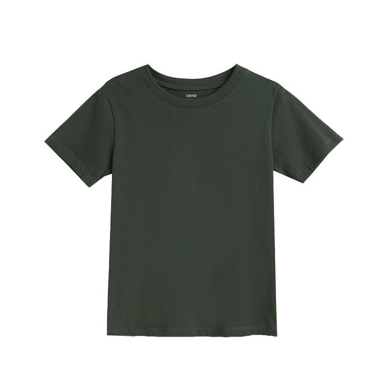 Детская футболка с коротким рукавом, плотная, однотонная, из гребенного хлопка