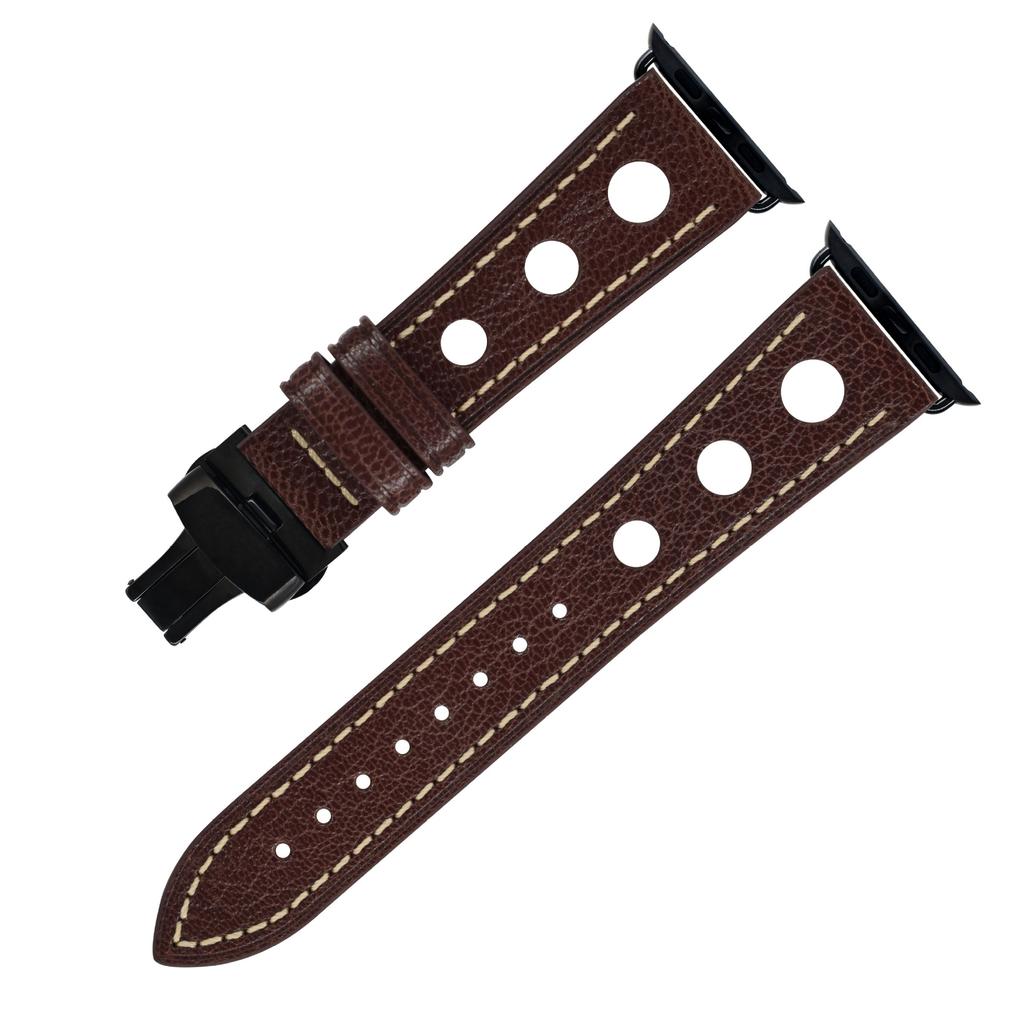 Suitable for Apple Watch Leather Butterfly Buckle Strap