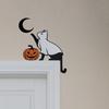 Halloween Door Topper Metal Cat Skull Witch Castle Halloween Door Wall Corner Decor Frame Sign Holiday Home Decoration