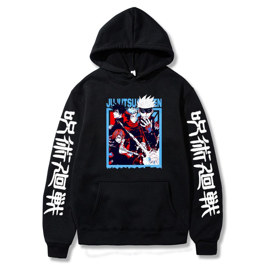 Jujutsu Kaisen Anime Pullovers Graphic Hoodies Vintage Oversized Hooded Hip Hop Long Sleeves Hoodie Men Women Clothes