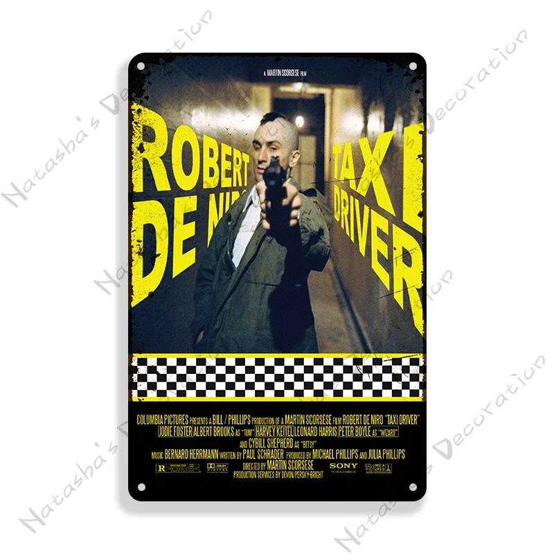 Таксист Классический фильм Металлическая пластина Ретро Металлическая жестяная вывеска Винтажный постер Бар Гараж Металлические знаки Индустриальный декор Настенная тарелка