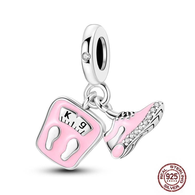 Ежедневные статьи Медные розовые парфюмерные шармы Камера Гантель Смарт-часы Бусины Подходят для оригинальных браслетов DIY Ювелирный подарок