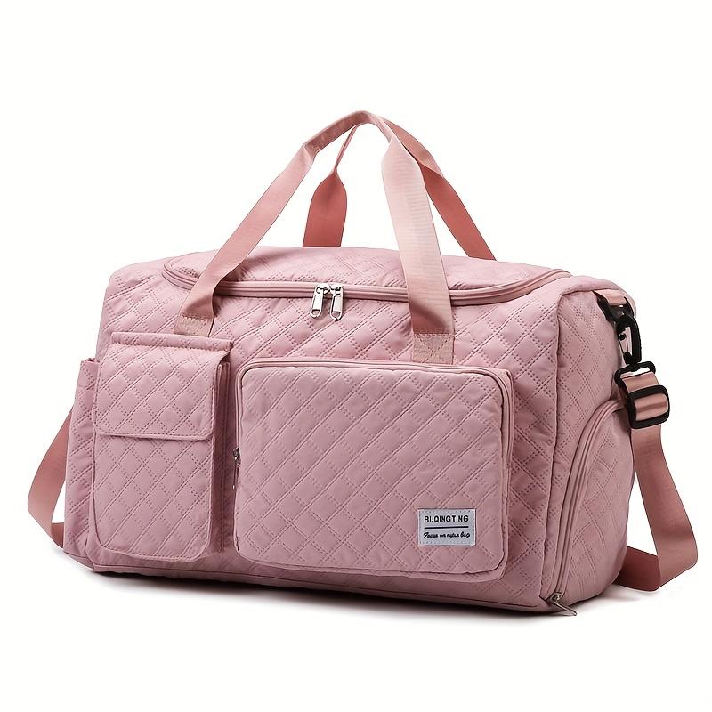 Large Capacity Durable Nylon Travel Duffle Bag,Spacious Portable Gym Sports Tote, Stylish Argyle Pattern Weekender Overnight Bag