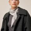 Saint Luxure 100% Wool Triangle Petite Muffler Light Gray