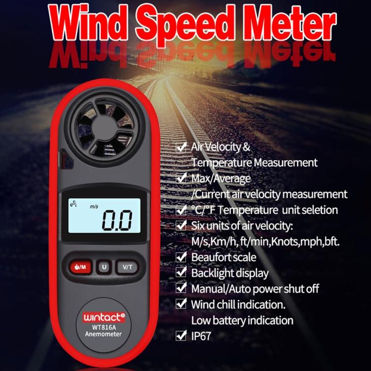 Цифровой электронный термометр-анемометр Wintact WT816A