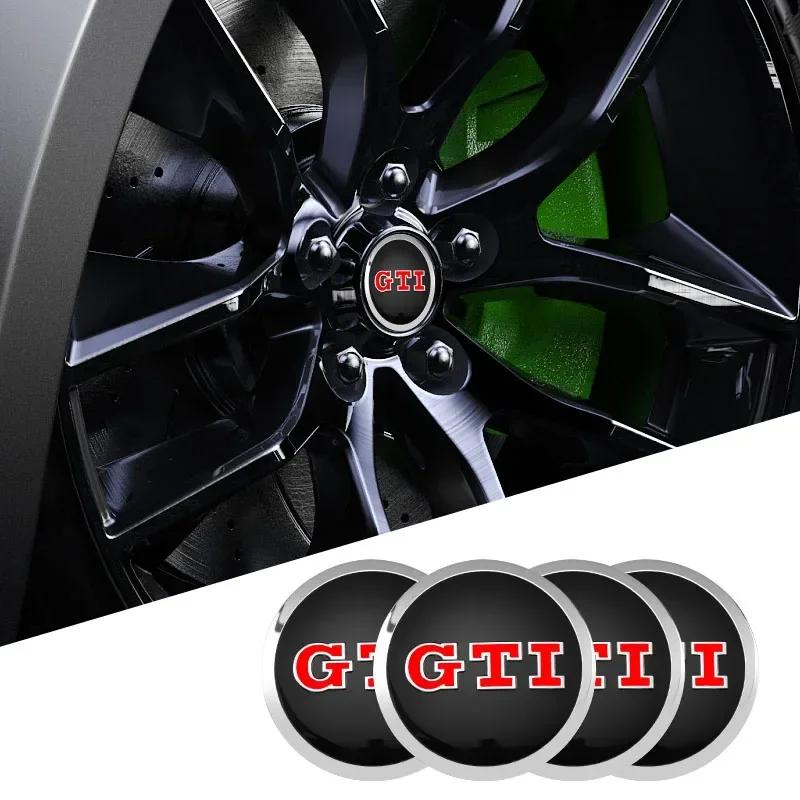 Для VW Volkswagen Jetta MK5 Golf 4 шт. 56 мм Наклейки на колеса автомобиля Центральные колпачки ступицы Значок автомобиля Наклейка Для Volkswagen GTI R-Line R