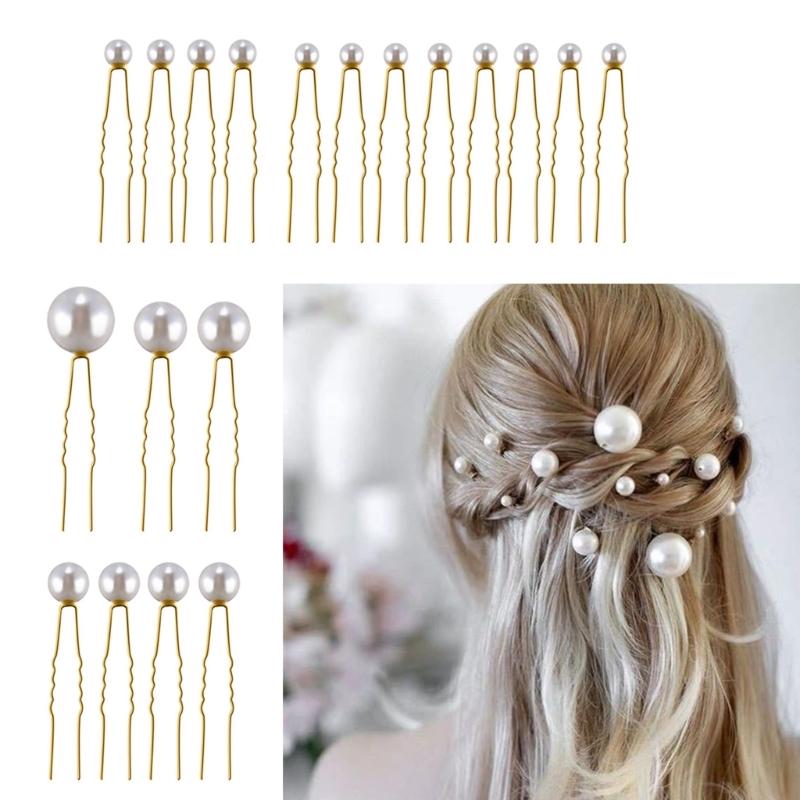 Pearl Decor U-Shaped Hair Pins Alloy Vintage Hair Sticks Chinese Hair Pin Hairstyle Chignon for Girls Alloy Hairpin