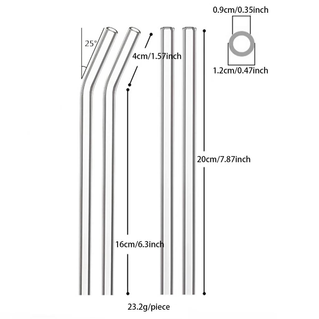 10 шт. многоразовых соломинок для питья 12 мм стеклянные соломинки экологически чистые соломинки из боросиликатного стекла цветная трубка для вечеринок бар посуда для напитков