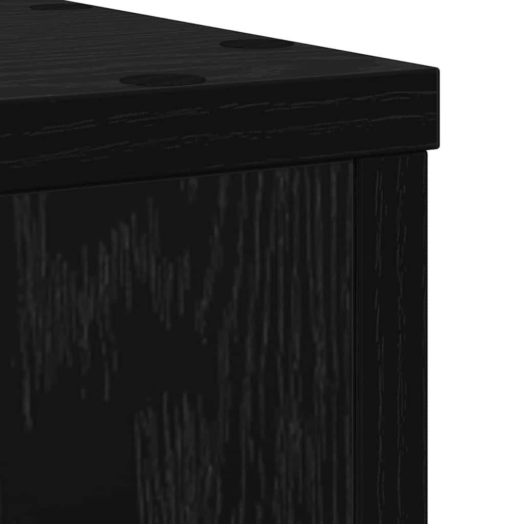 Plant Stand 2 pcs Black Oak Look 20 x 20 x 30 cm