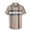 Новая мужская рубашка с коротким рукавом, летняя модная клетчатая рубашка для молодежи и среднего возраста, повседневная классическая мужская одежда с коротким рукавом