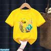 Tshirt for boys Cute marine fish graphic print tshirt for kids Fashion boys yellow short sleeved tshirt tops 115 years old