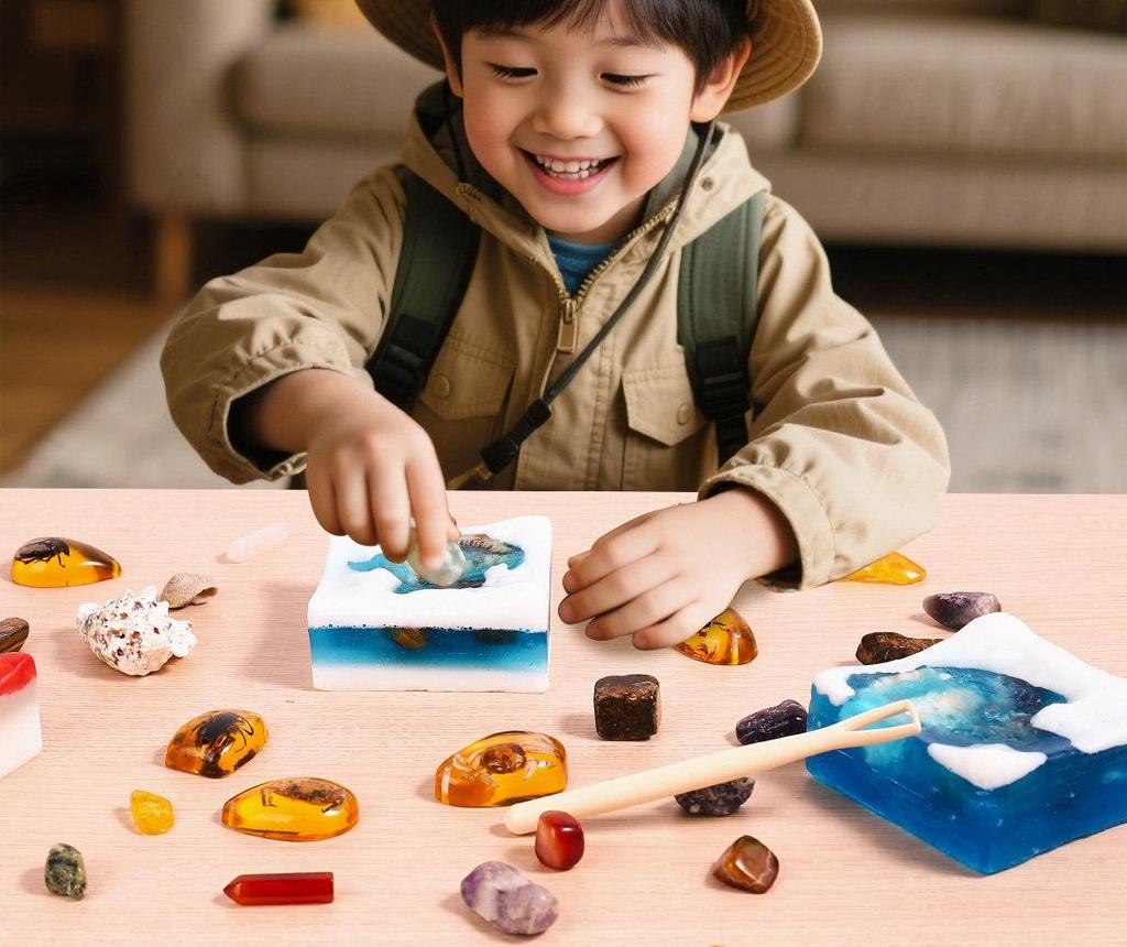 Dinosaurs Soap Blind Box: Gem and Crystal Digging Toy Gift for Kids
