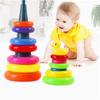 Children Rainbow Tower Stacking Circle Baby Early Childhood Education Puzzle Ring Toy