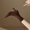 Pointed Thin Heel Short Boots Women's Korean Version of Sexy Suede High Heel Socks Boots 2025 Autumn and Winter New Fashion Elastic Thin Boots