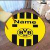 Custom Name Borussia Dortmund Printed Round Rug Carpet Chair Rug Area Rug Entryway Doormats,for Office Chair Living Room Bedroom Kitchen Room.