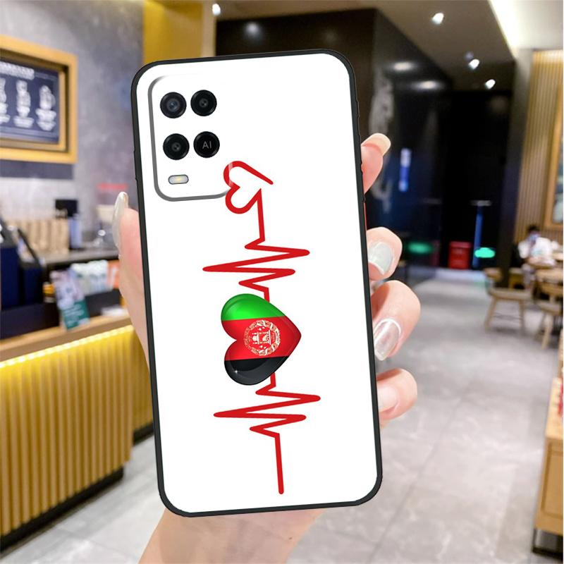 Чехол-баннер с флагом Афганистана для Oppo A98 A18 A38 A58 A78 A60 A80 A40 A96 A76 A16 A94 A74 A54 A15 A17 A57 A77 A5 Pro
