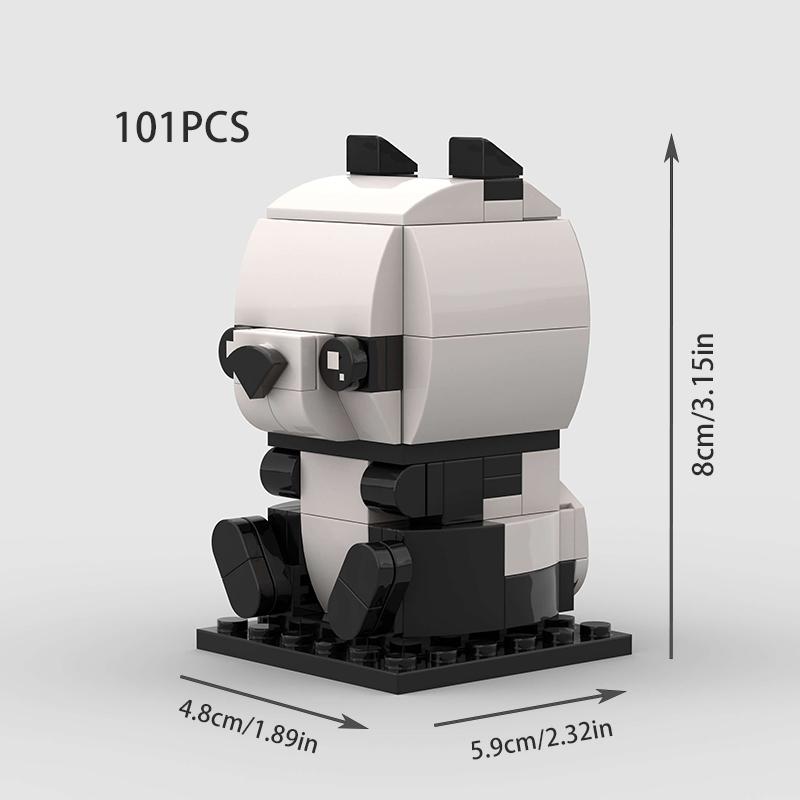 MOC Милый Креативный Маленький Животный Мини-Панда 3D DIY Строительные Блоки Медведь-Енот Мультяшный Питомец Кирпичи Модель Головы Игрушки Подарки на День Рождения для Детей