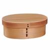 Deep In the Mountains Bento Box, Magewappa Bento Box, Oval, Natural Wood and Lacquerware, Medium Size, with Dividers, Moisture-Retaining, Eco-Friendly