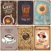 Vintage Fresh Coffee Plaque Metal Tin Sign Retro Drink Coffee Poster Wall Stickers for Cafe Shop Restaurant Home Room Decor