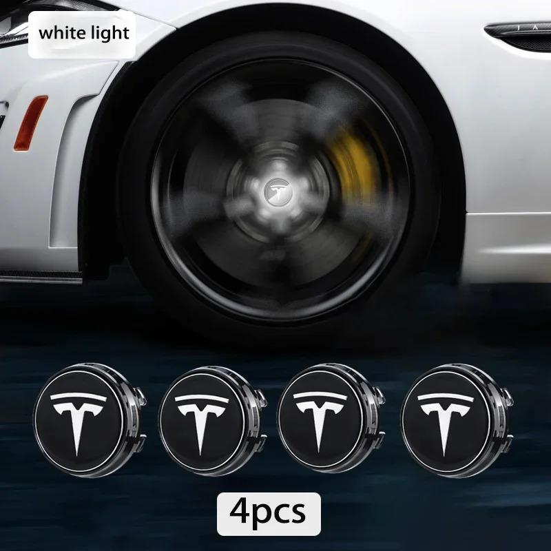 4PC/Set 57mm floating wheel hub cover suitable for Tesla Model 3/S/X, magnetic levitation center cover wheel hub logo