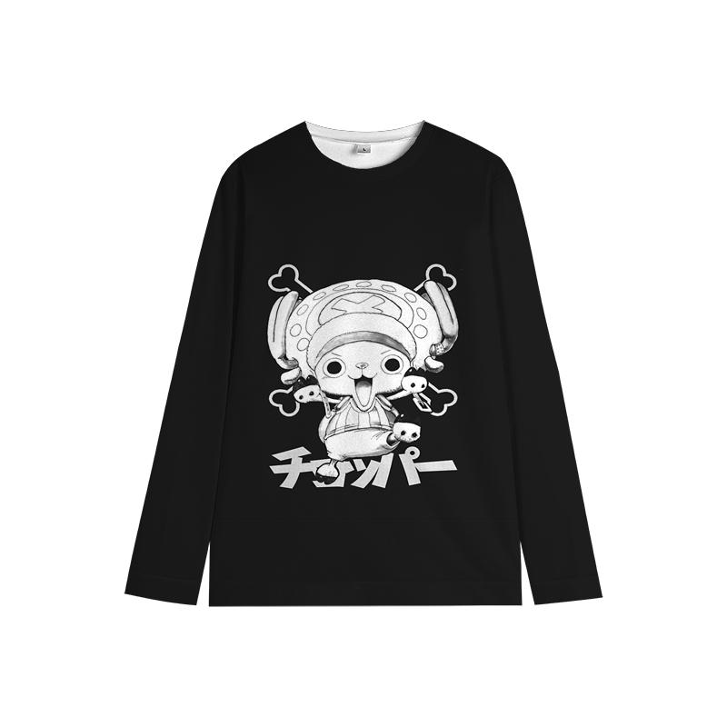 One Piece Luffy свитер Chopper Boys Girls Милая толстовка Zoro Sanji Kids Family Новогодние толстовки с круглым вырезом