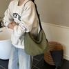 New Original Simple Versatile Canvas Bag Women's Large Capacity Crossbody Shoulder Bag College Student Class Commuter Bag