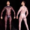 Sexy Men's Bodysuit Oil Shiny Glossy Tights Long Sleeves High Elastic Jumpsuits Exotic Leotard Thin Sheer Catsuit Body Stockings