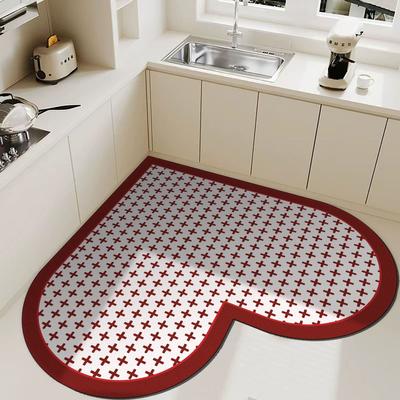 Lazy Corner Heart-shaped Kitchen Floor Mat Diatom Mud Household Non-Slip Absorbent Mat Bathroom Bathroom Door Can Wipe Wipe КОВРИКИ