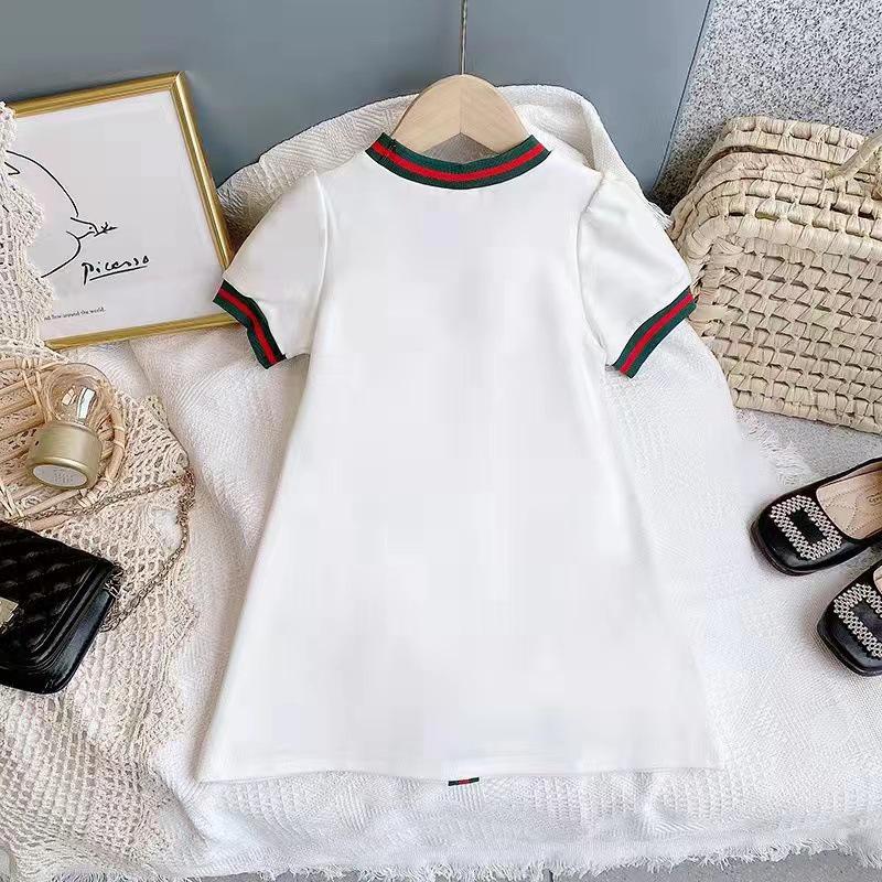 Летнее хлопковое платье принцессы в корейском стиле с бантом для девочек 2023