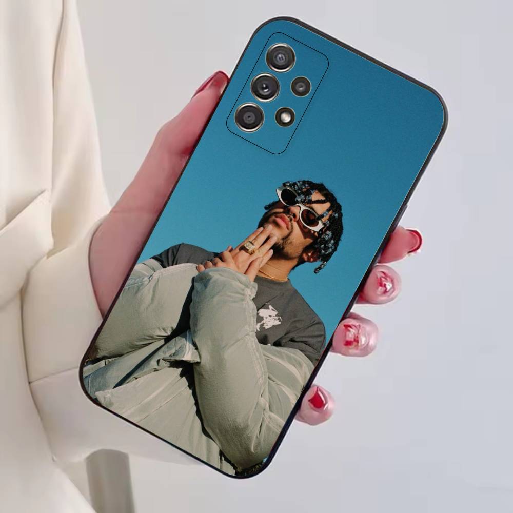 Hot Singer B-Bad Bunny Phone Case For Samsung S25,S24,S21,S22,S23,S30,Ultra,S20,Plus,Fe,Lite,Note,10,Black Cover