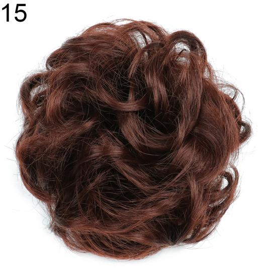 Вьющийся беспорядочный шиньон с резинкой, синтетические волосы для наращивания, черный, коричневый, пончик, булочка для волос, высокотемпературные волокна, шиньоны