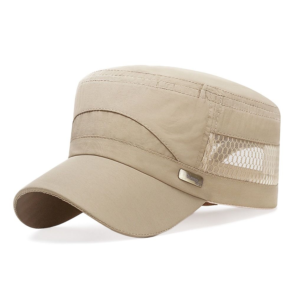 Spring Summer Anti-UV Baseball Cap Adjustable Casual Cadet Hat Outdoor Breathable Flat Top Cap Men