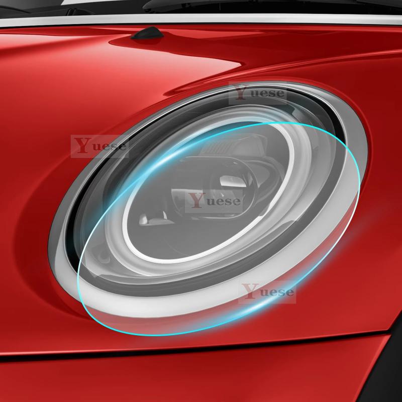 Для Mini F56 Cooper S 2-дверный -2024 2 шт. Защитная пленка для фар автомобиля Прозрачная Копченая Черная TPU Наклейка