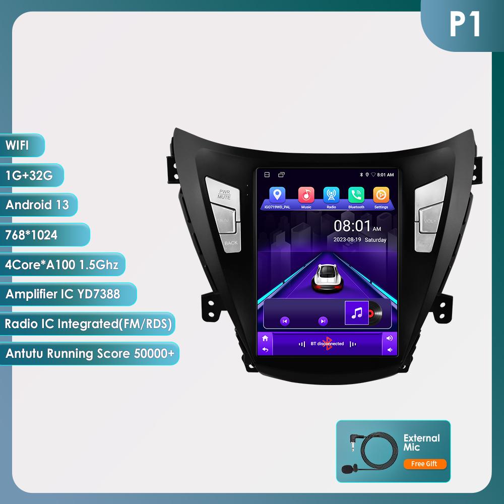 OSSURET Android Car Radio GPS для Hyundai Elantra Avante I35 2011-2013 Мультимедиа 9,7-дюймовый вертикальный экран Carplay Android Auto Player Мультимедиа Видео