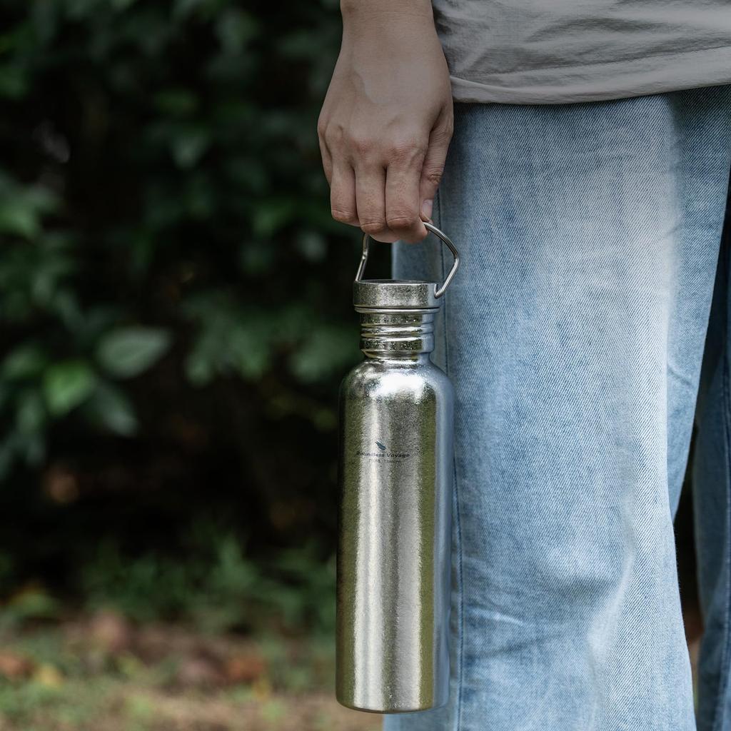 Boundless Voyage Титановая Спортивная Вода Широкая Одинарная Прямая Идеально подходит для улицы и включает Хранение Кристалл Ti3259C Бутылка, Горлышко, 750 мл, Стенка,